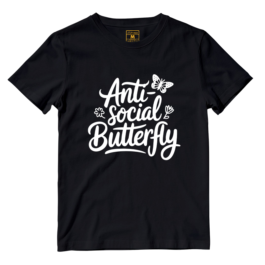 Cotton Shirt: Anti Social Butterfly