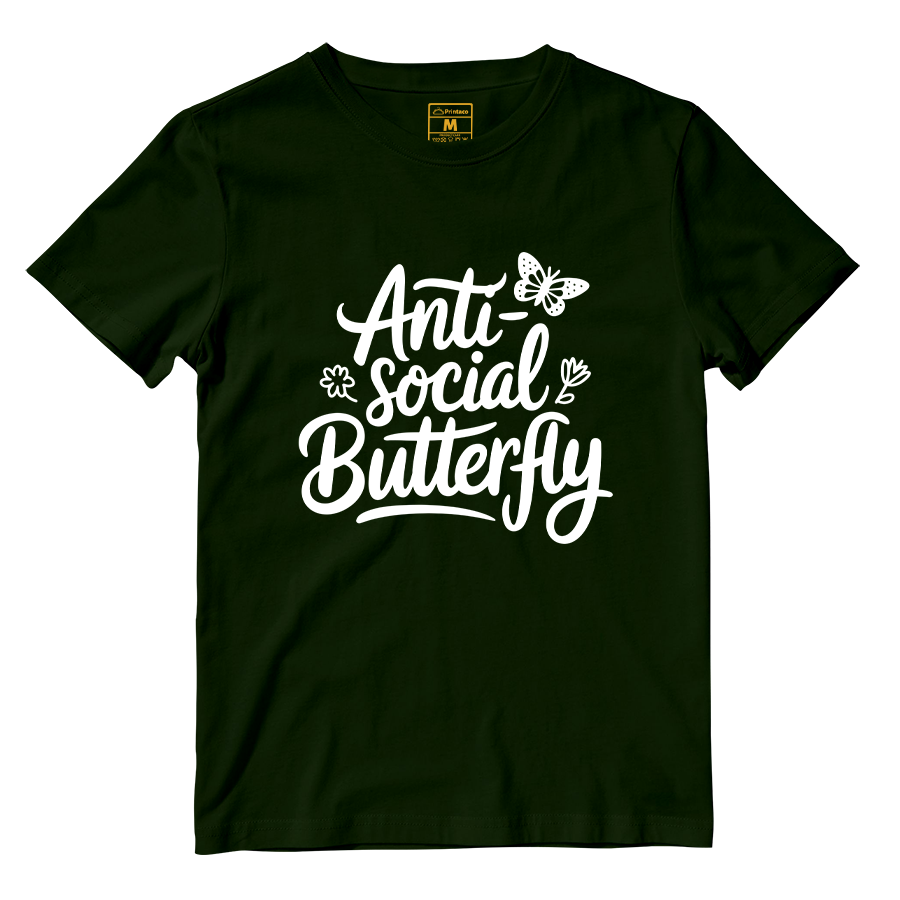 Cotton Shirt: Anti Social Butterfly