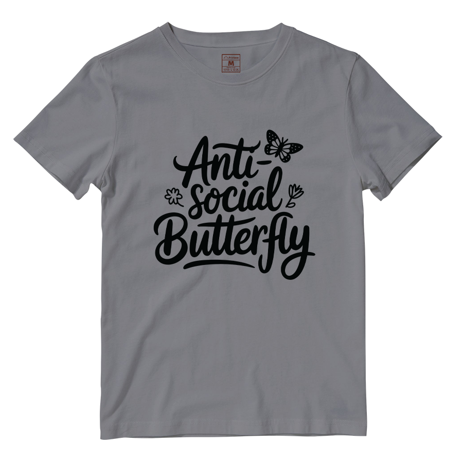 Cotton Shirt: Anti Social Butterfly