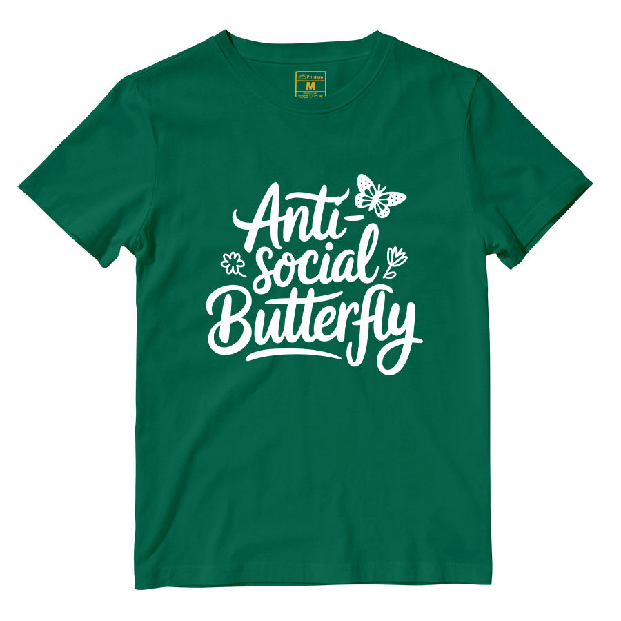 Cotton Shirt: Anti Social Butterfly