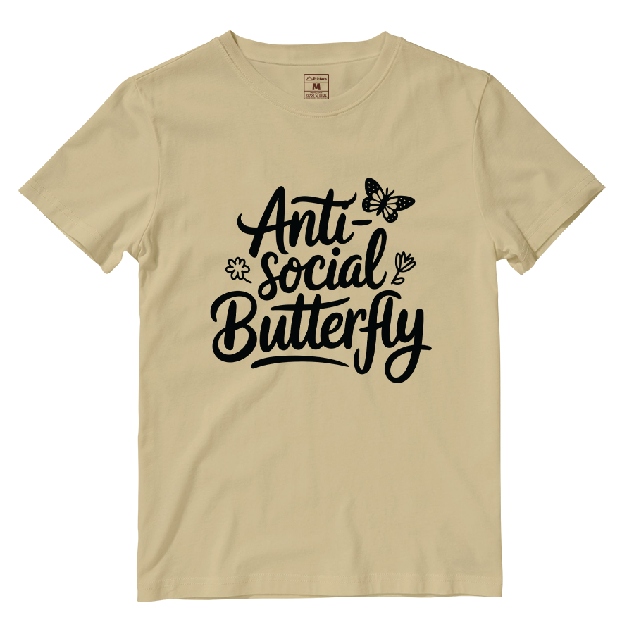 Cotton Shirt: Anti Social Butterfly