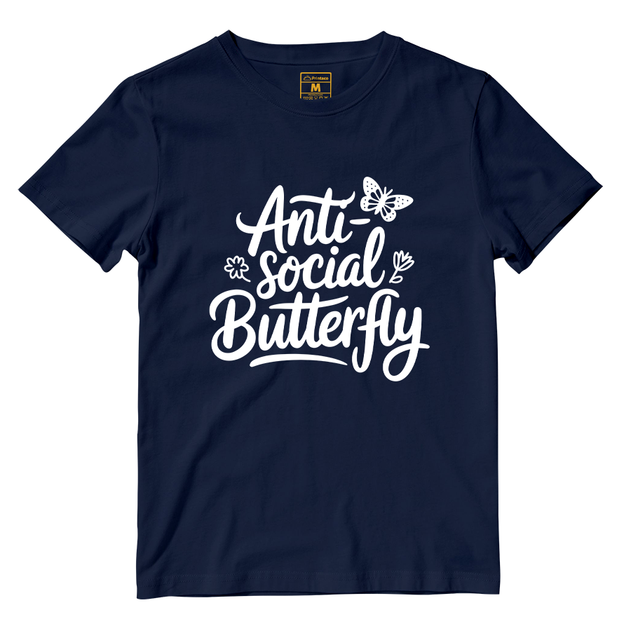 Cotton Shirt: Anti Social Butterfly