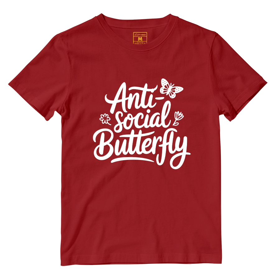 Cotton Shirt: Anti Social Butterfly
