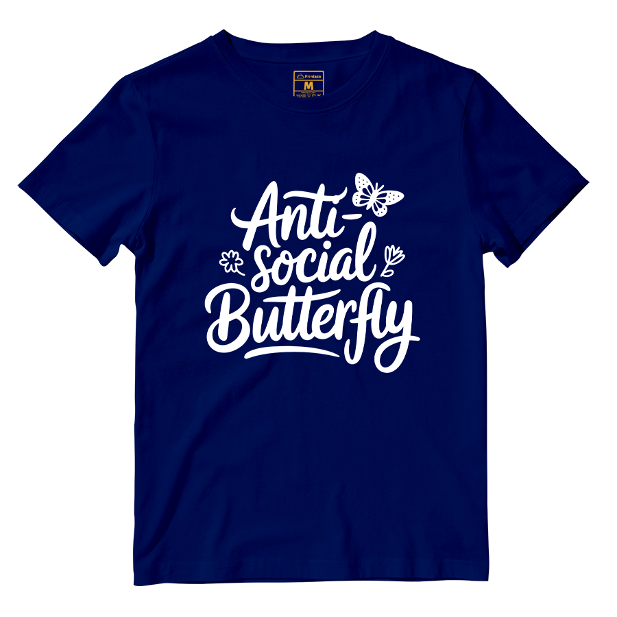 Cotton Shirt: Anti Social Butterfly
