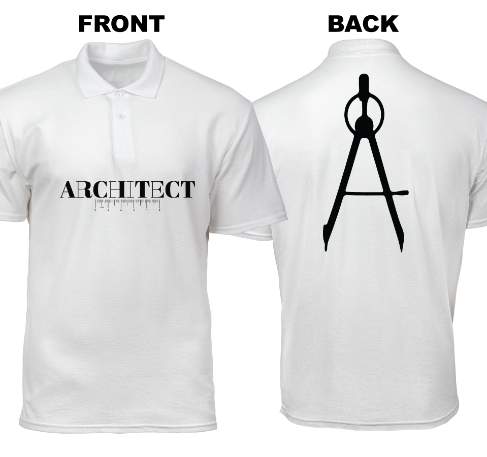Cotton Polo Shirt: Architect Precision (Front and Back)