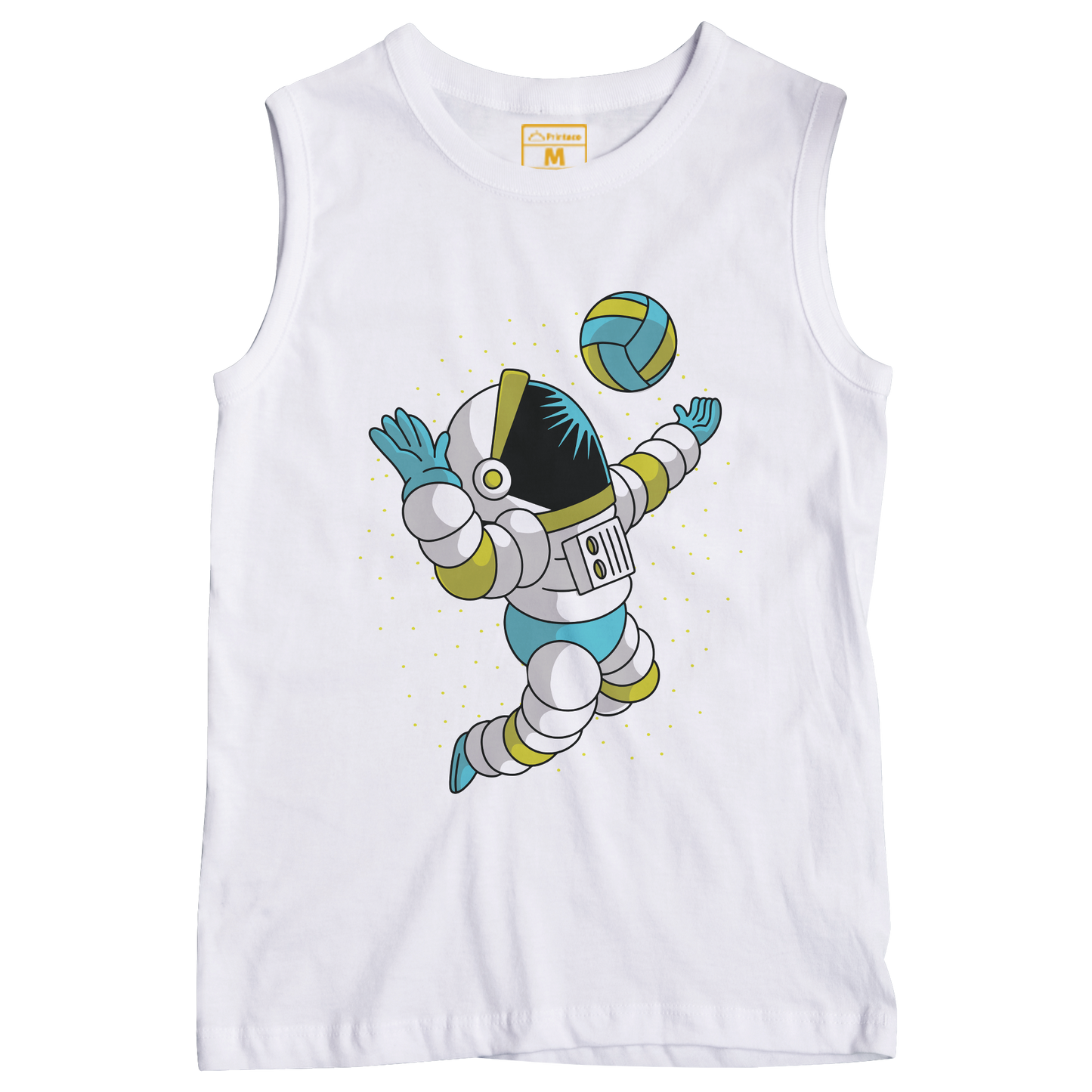 Sleeveless Drifit Shirt: Astronaut Volleyball