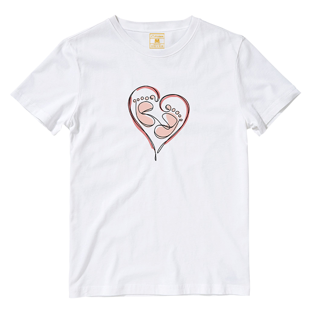 Cotton Shirt: Baby Feet Heart