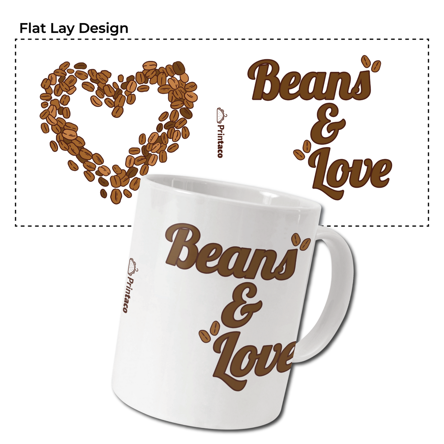 11oz Ceramic Mug: Bean & Love