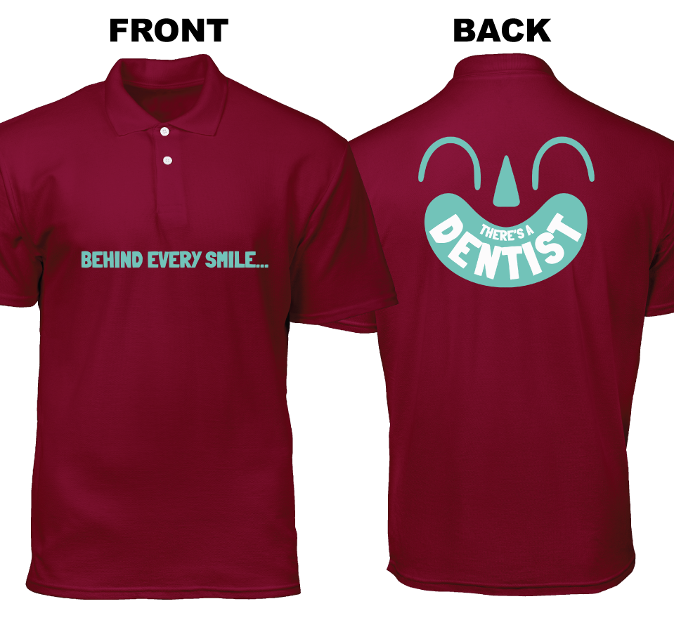 Cotton Polo Shirt: Behind Evey Smile (Front and Back)