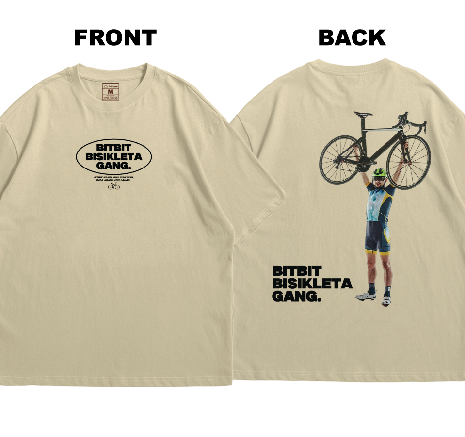 Premium Oversized Cotton Shirt: Bitbit Bisikleta Gang (Front and Back)