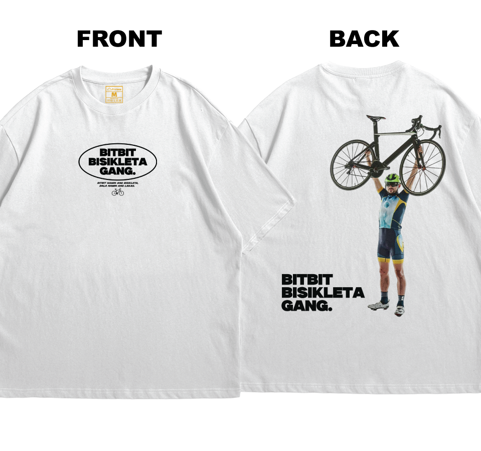 Premium Oversized Cotton Shirt: Bitbit Bisikleta Gang (Front and Back)