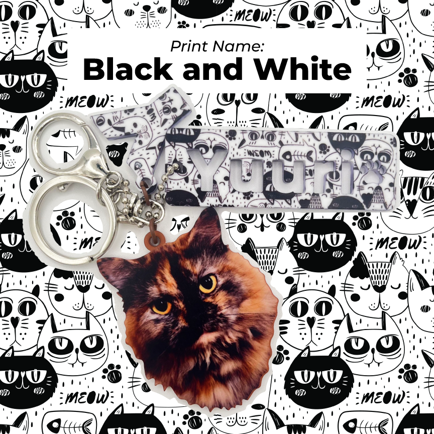 Acrylic Pet Bag Charm: Cat Name Set