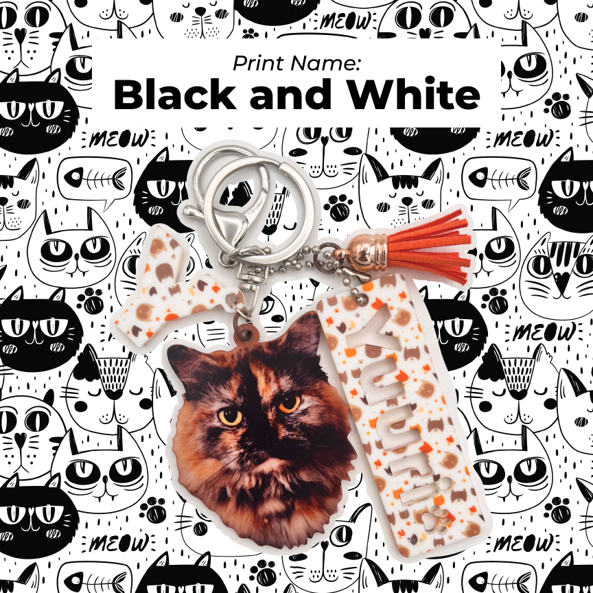 Acrylic Pet Bag Charm: Cat Tassel Set
