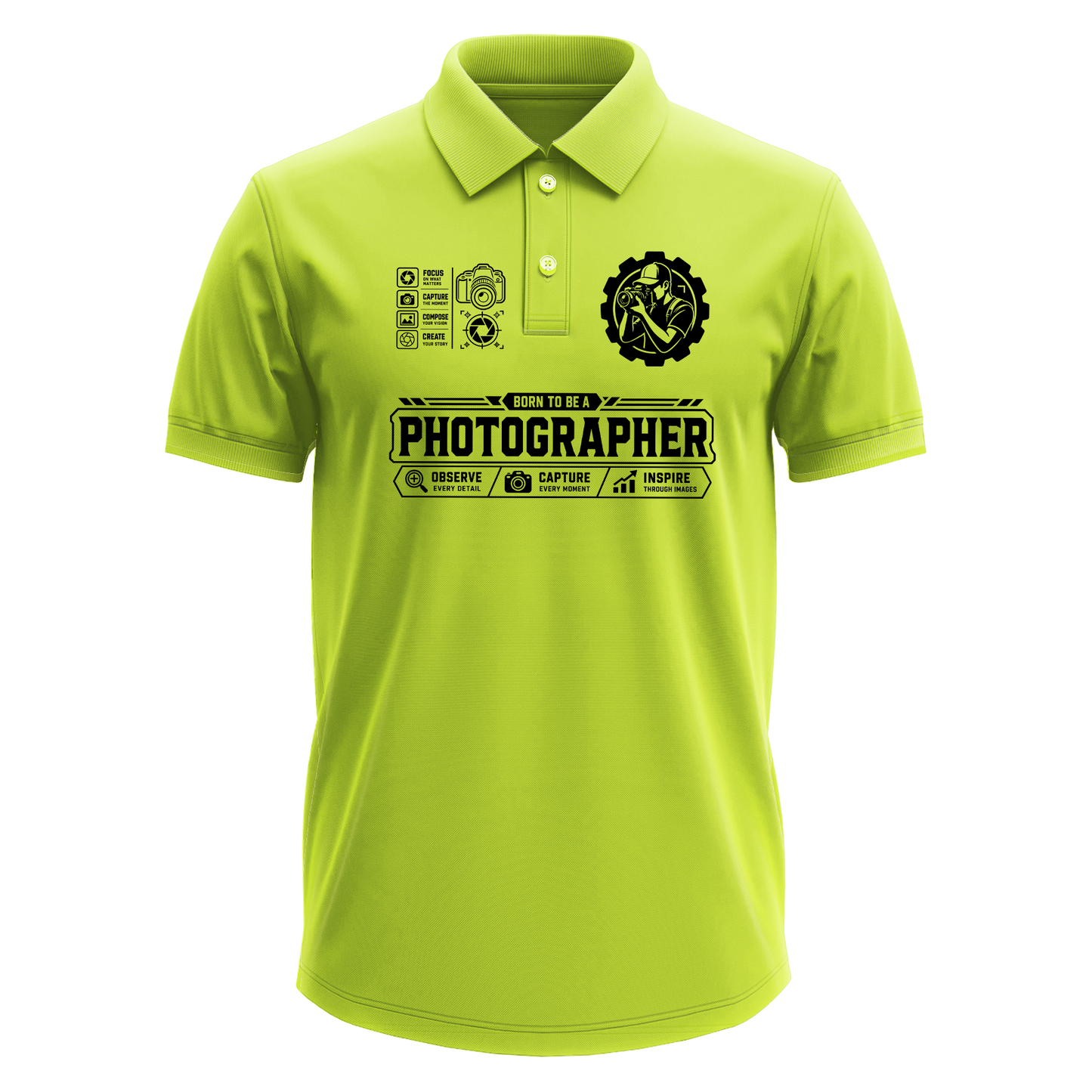Drifit Polo Shirt: Born Photographer