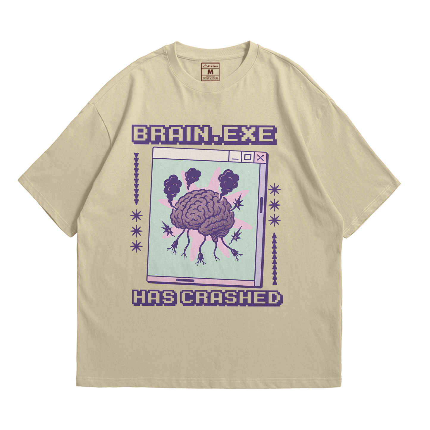 Premium Oversized Cotton Shirt: Brain Has Crashed