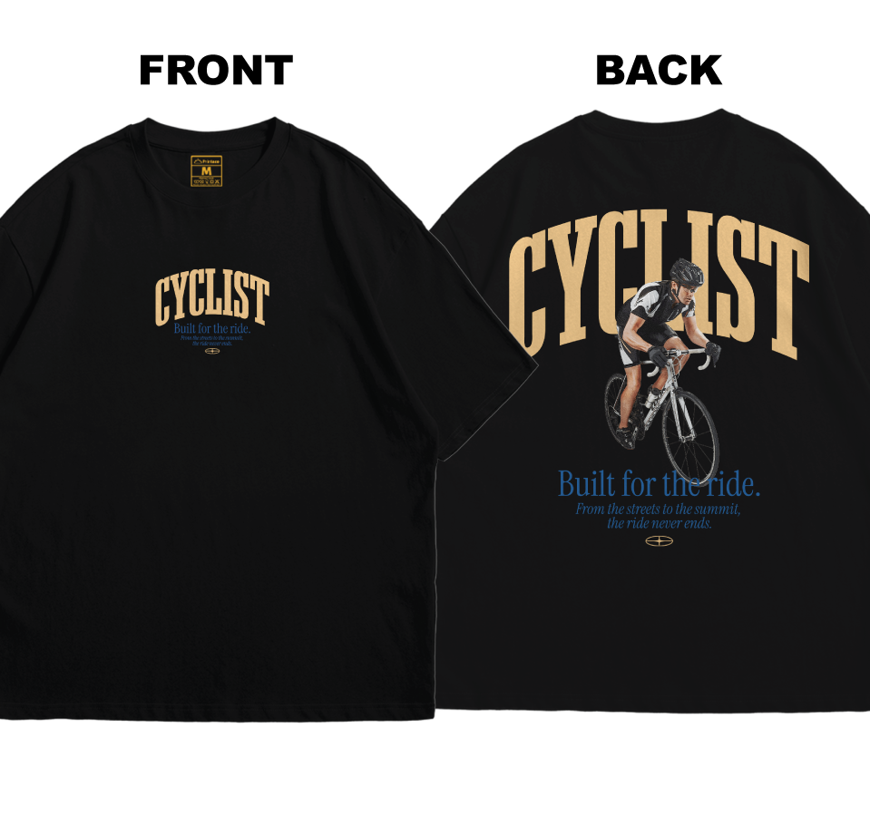 Premium Oversized Cotton Shirt: Built for the Ride (Front and Back)