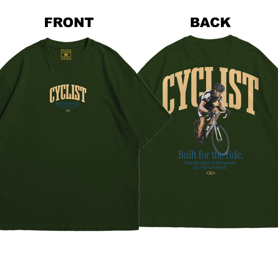 Premium Oversized Cotton Shirt: Built for the Ride (Front and Back)