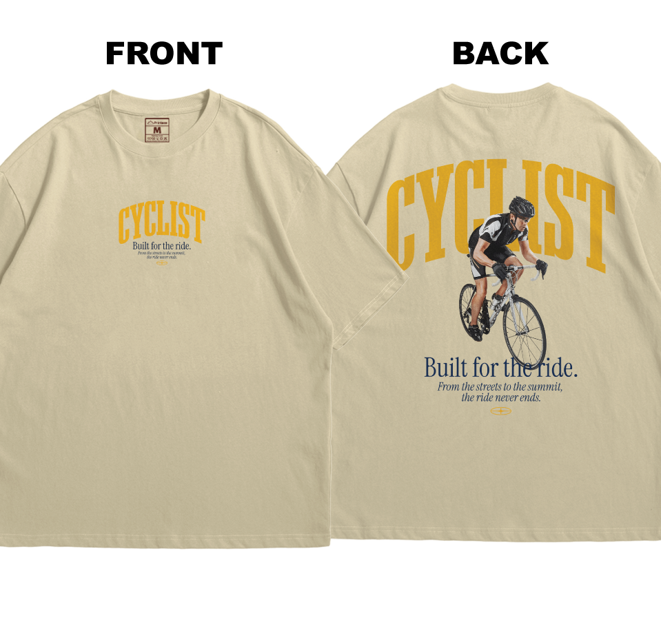 Premium Oversized Cotton Shirt: Built for the Ride (Front and Back)