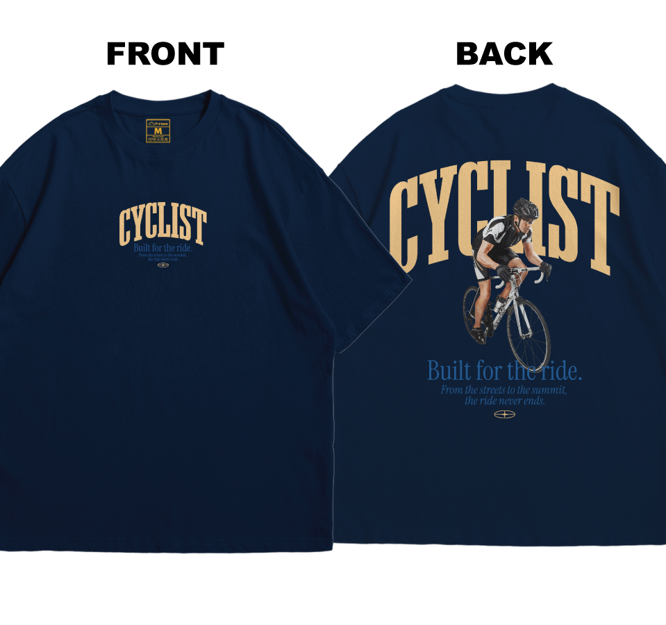 Premium Oversized Cotton Shirt: Built for the Ride (Front and Back)