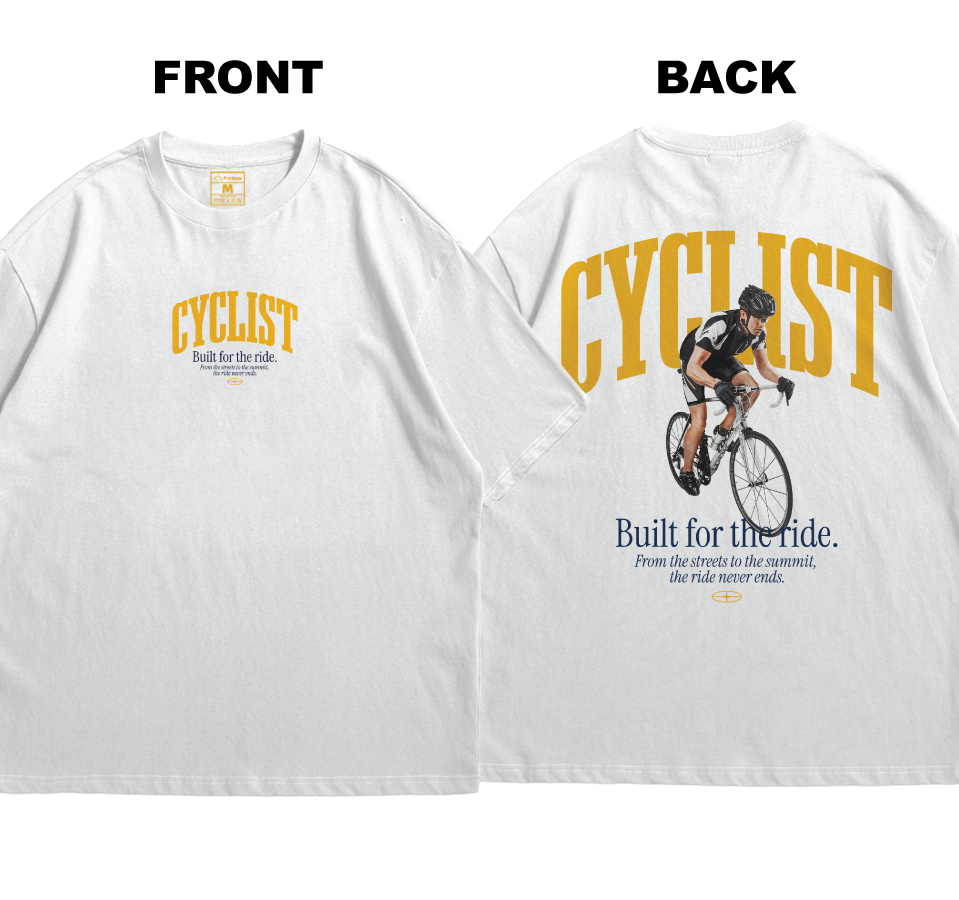 Premium Oversized Cotton Shirt: Built for the Ride (Front and Back)