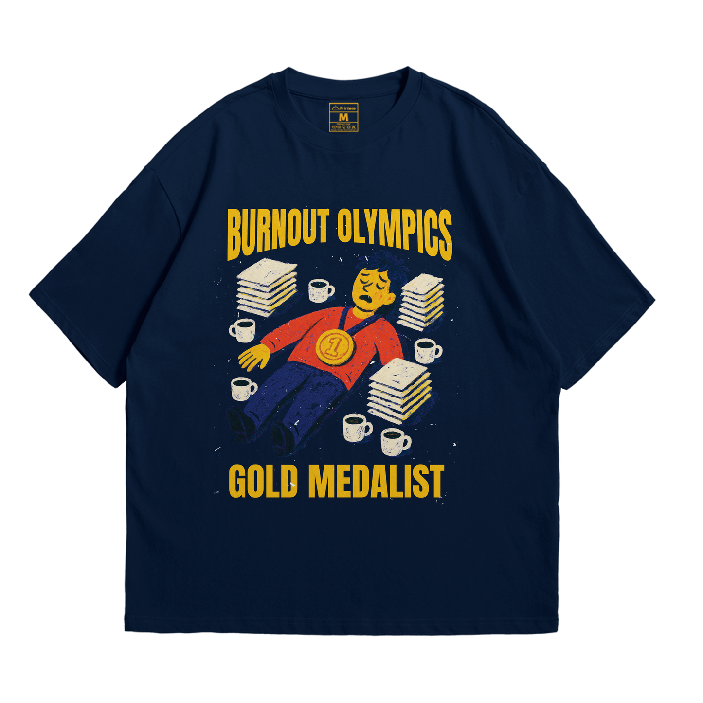 Premium Oversized Cotton Shirt: Burnout Olympics