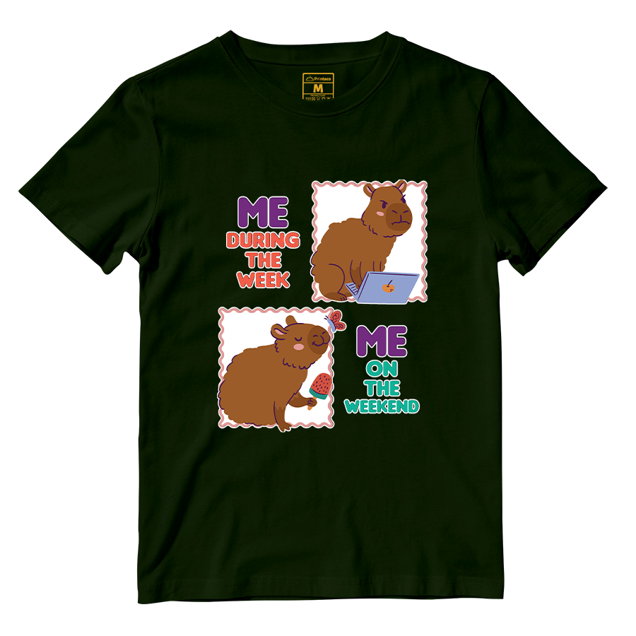 Cotton Shirt: Busy Capybara
