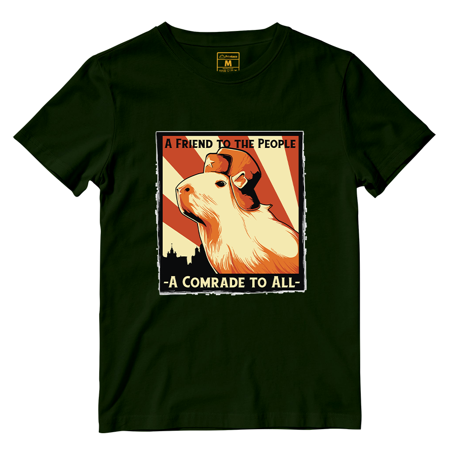 Cotton Shirt: Capybara Comrade