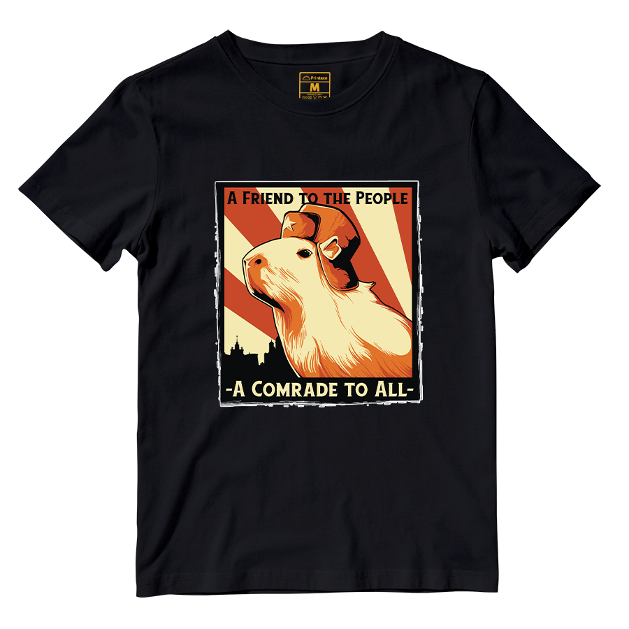Cotton Shirt: Capybara Comrade