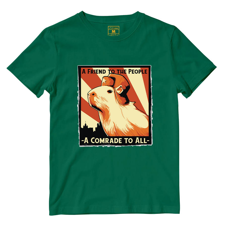 Cotton Shirt: Capybara Comrade