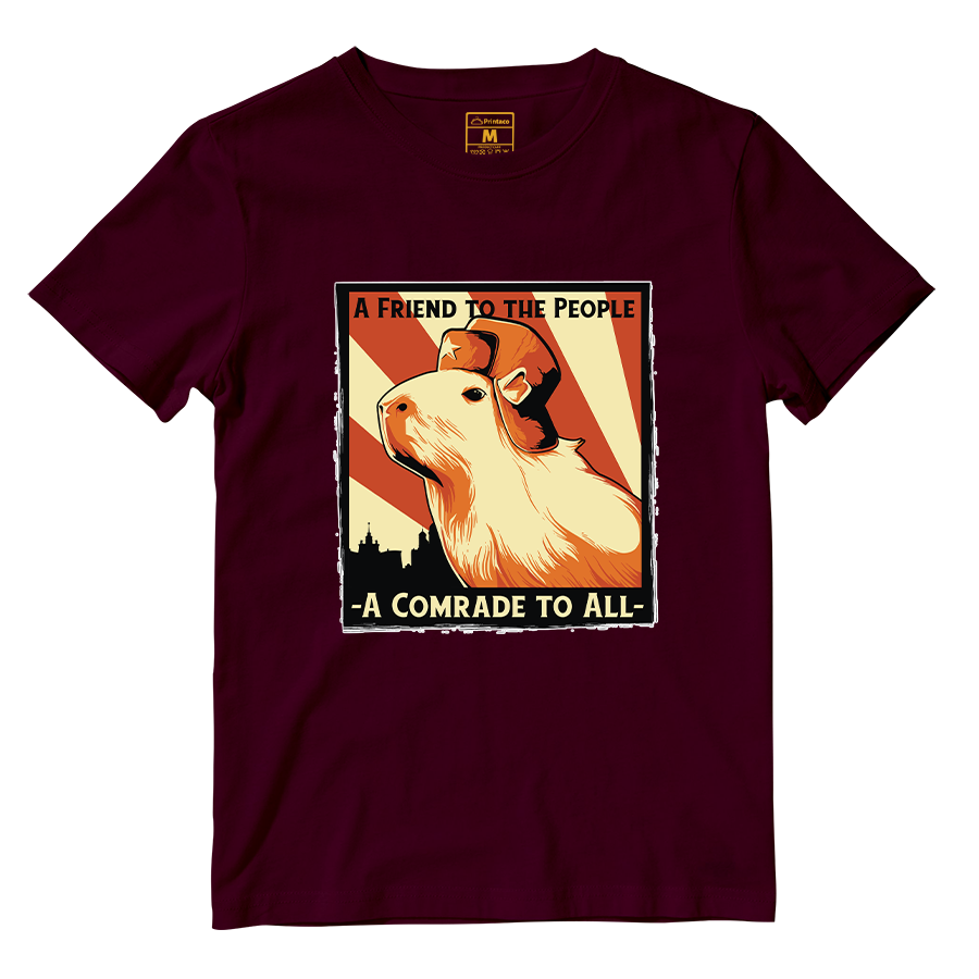 Cotton Shirt: Capybara Comrade