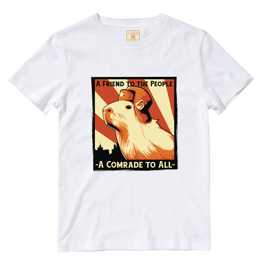 Cotton Shirt: Capybara Comrade