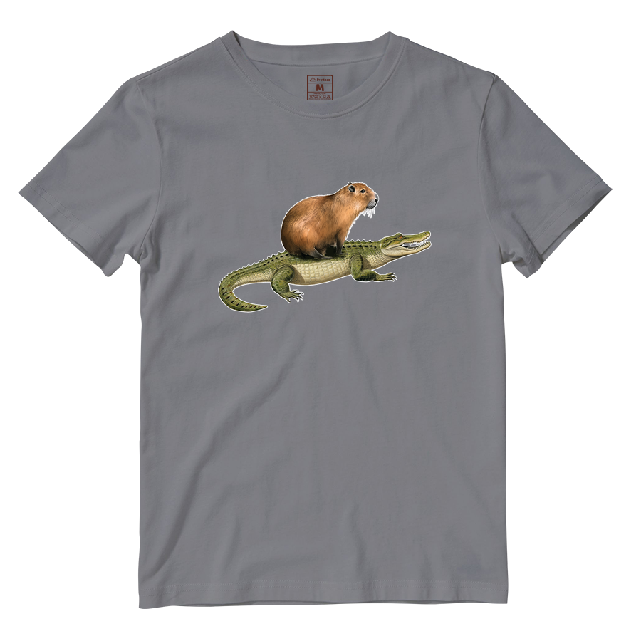 Cotton Shirt: Capybara Crocodile