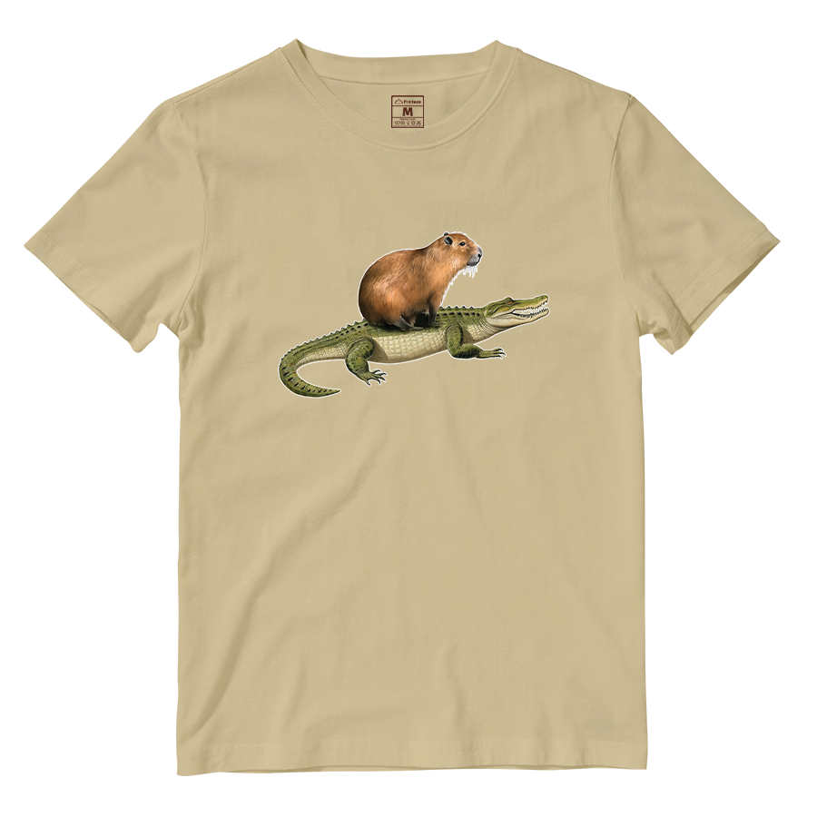 Cotton Shirt: Capybara Crocodile