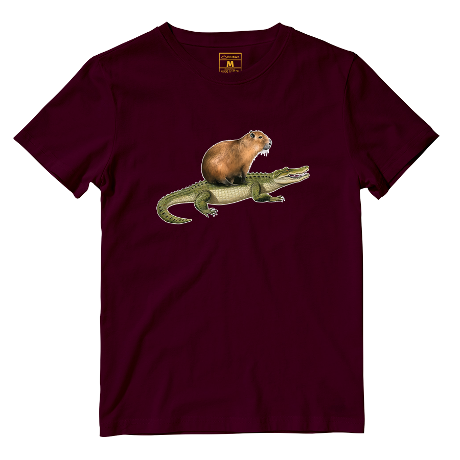 Cotton Shirt: Capybara Crocodile