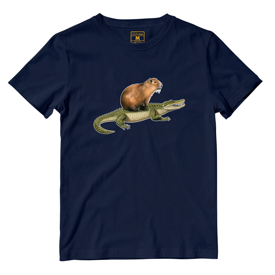 Cotton Shirt: Capybara Crocodile