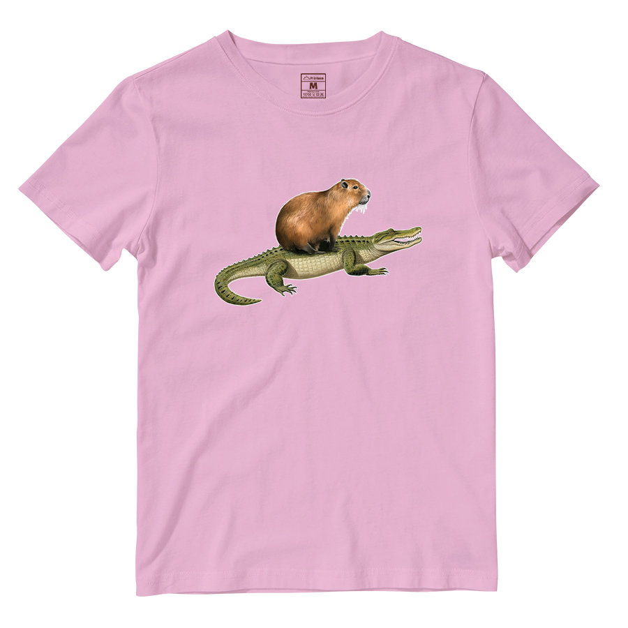 Cotton Shirt: Capybara Crocodile