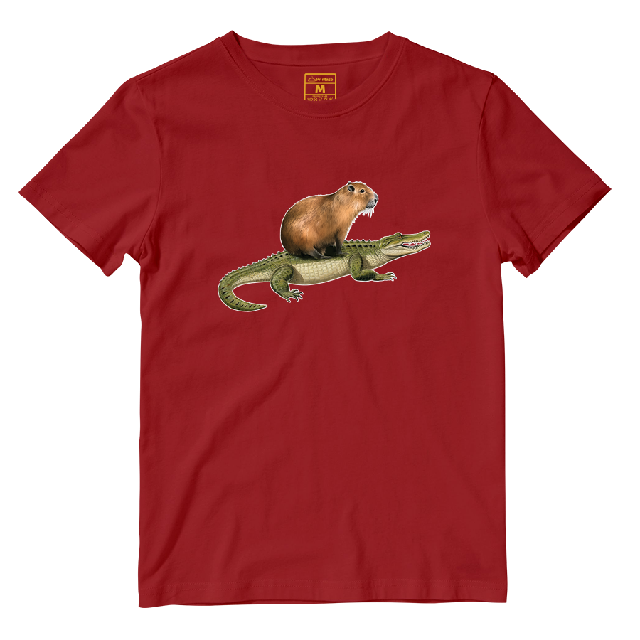 Cotton Shirt: Capybara Crocodile