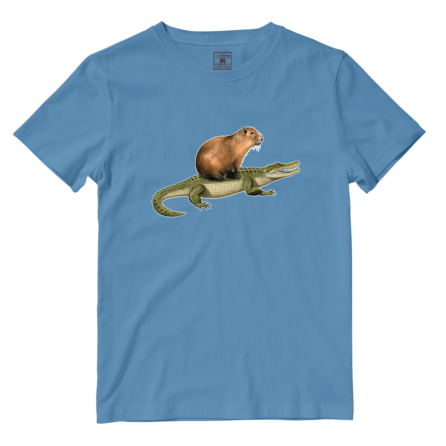 Cotton Shirt: Capybara Crocodile