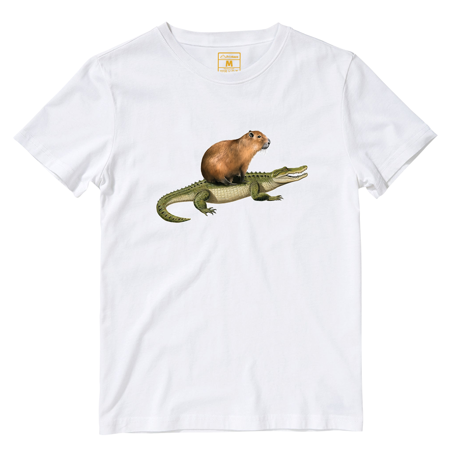 Cotton Shirt: Capybara Crocodile