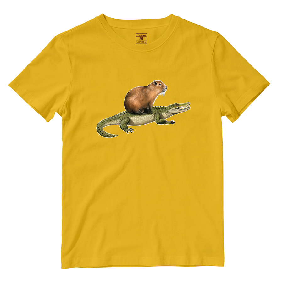 Cotton Shirt: Capybara Crocodile