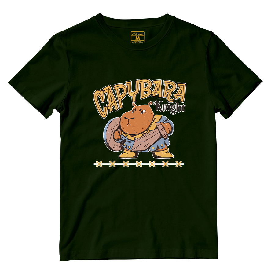 Cotton Shirt: Capybara Knight