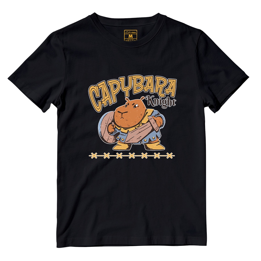 Cotton Shirt: Capybara Knight