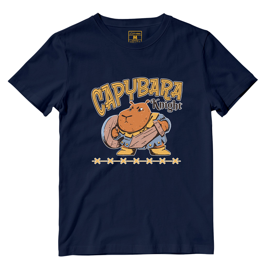 Cotton Shirt: Capybara Knight