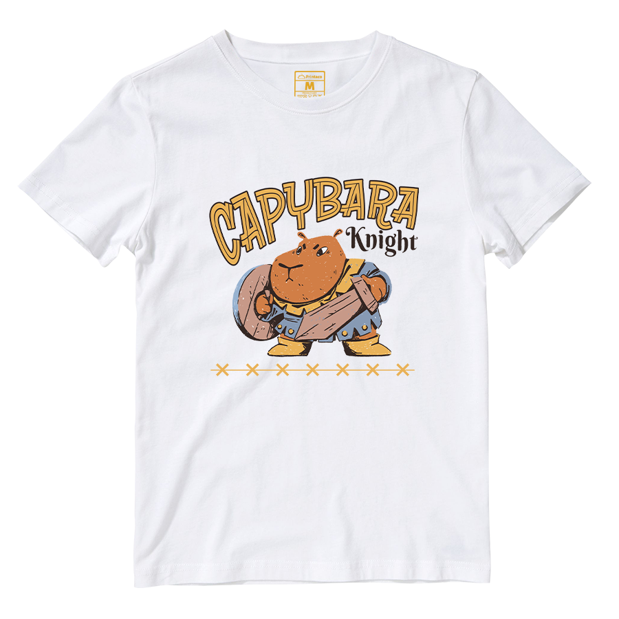Cotton Shirt: Capybara Knight