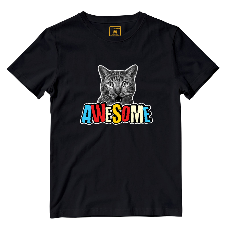 Cotton Shirt: Cat Awesome