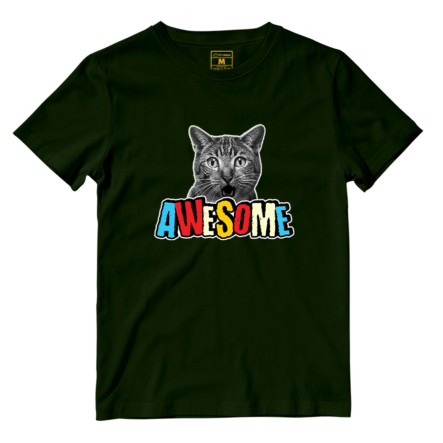 Cotton Shirt: Cat Awesome