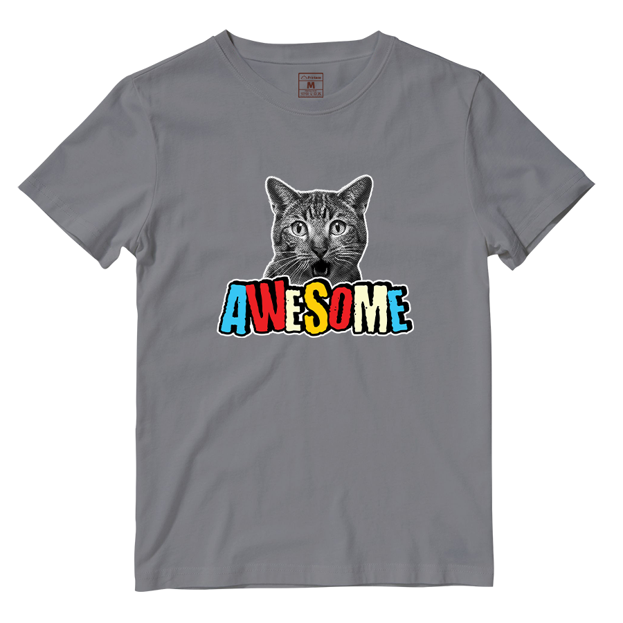 Cotton Shirt: Cat Awesome