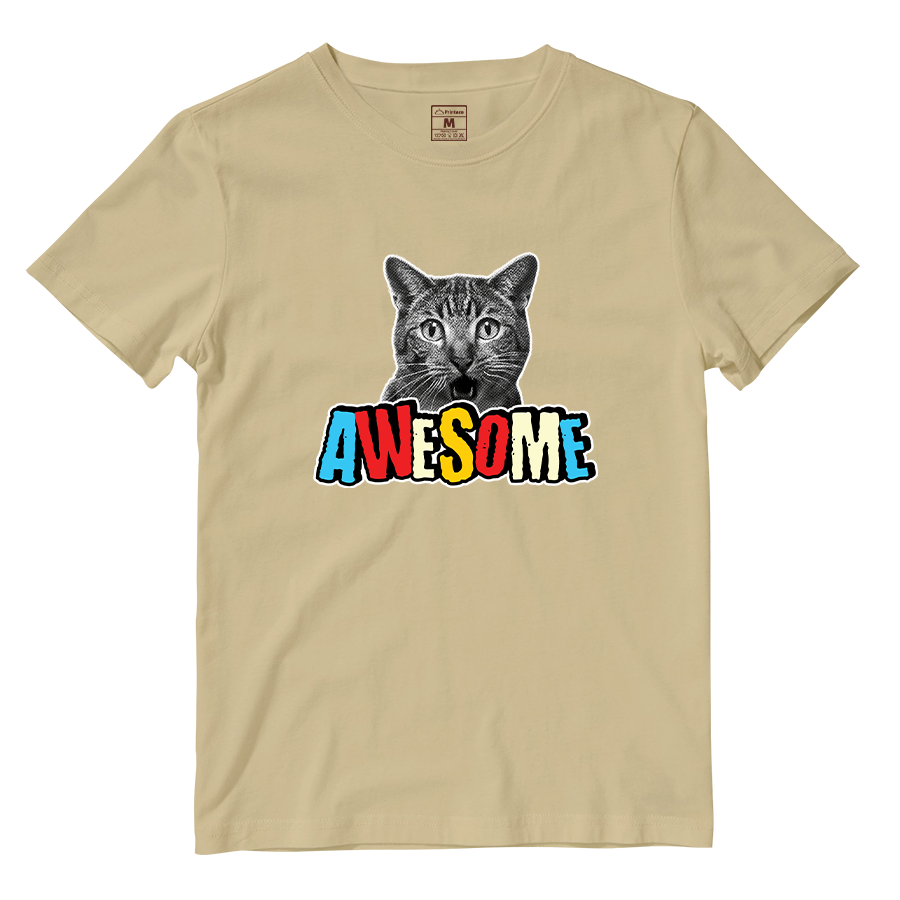 Cotton Shirt: Cat Awesome