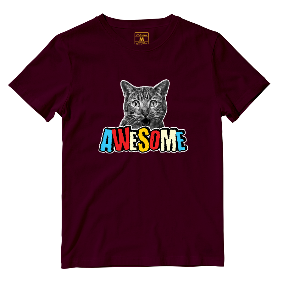 Cotton Shirt: Cat Awesome