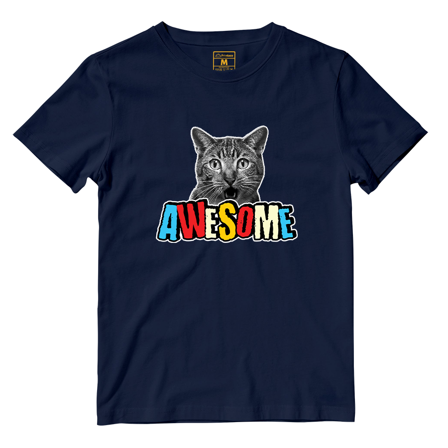 Cotton Shirt: Cat Awesome